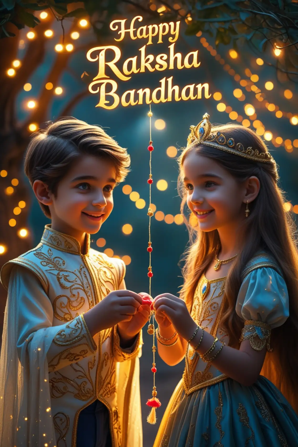 Free Download Happy Rakhi Greeting For Baby Brother And Sister - High Quality Happy Raksha Bandhan Wishes For Children Background