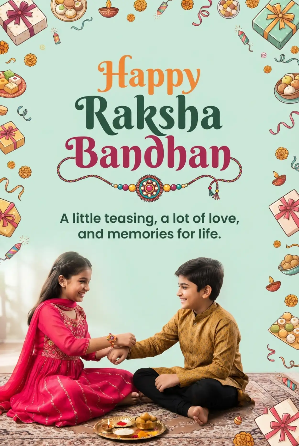 Free Download Happy Rakhi Messages To Celebrate Sibling Bond - High Quality Happy Raksha Bandhan Greetings Image