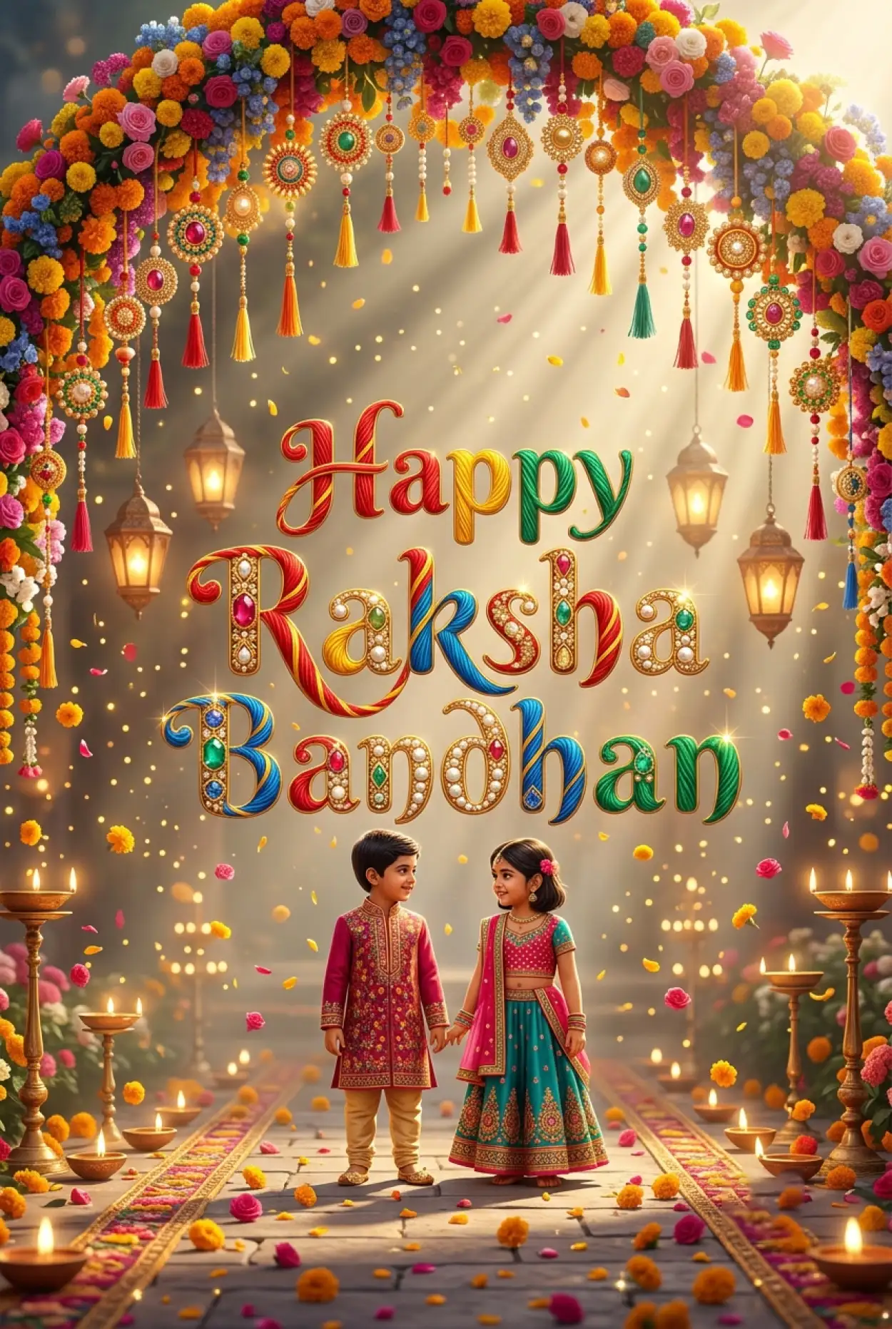 Free Download Happy Rakhi Whatsapp Wishes For Kids - High Quality Happy Raksha Bandhan Wishes For Children Image