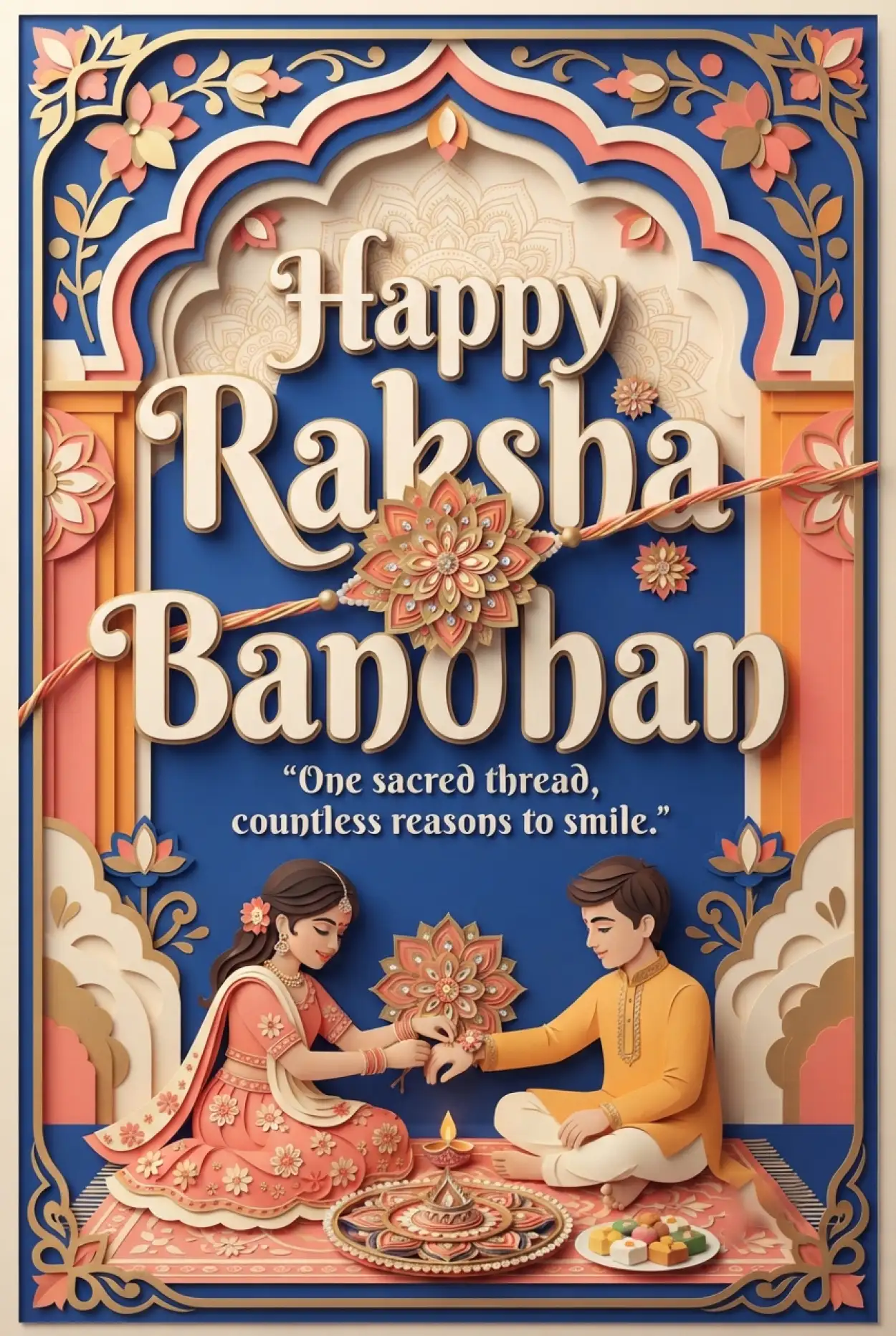 Free Download Happy Rakhi Wishes 2026 Greeting Card - High Quality Happy Rakhi Wishes 2026 Image