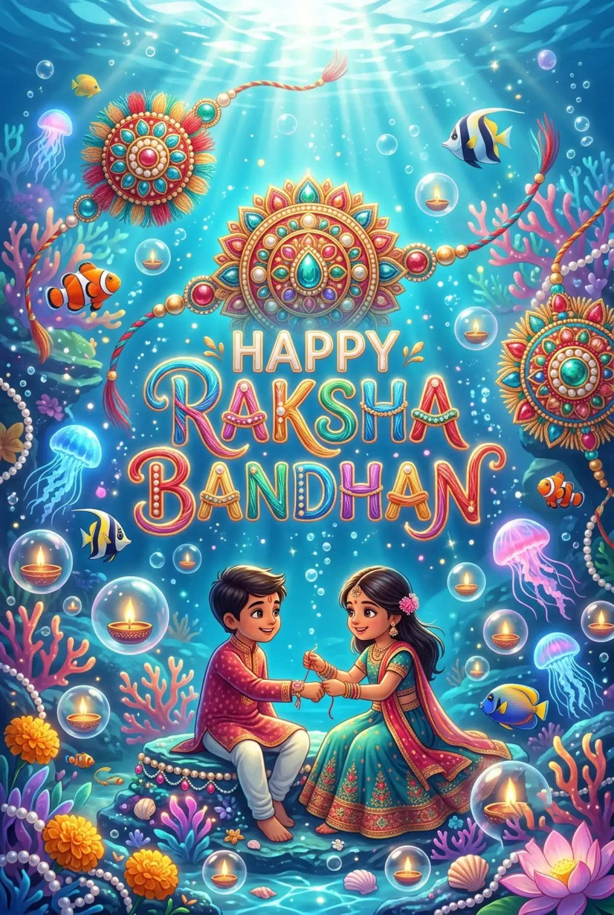 Free Download Happy Rakhi Wishes For Little Brother From Sister - High Quality Happy Raksha Bandhan Wishes For Children Image