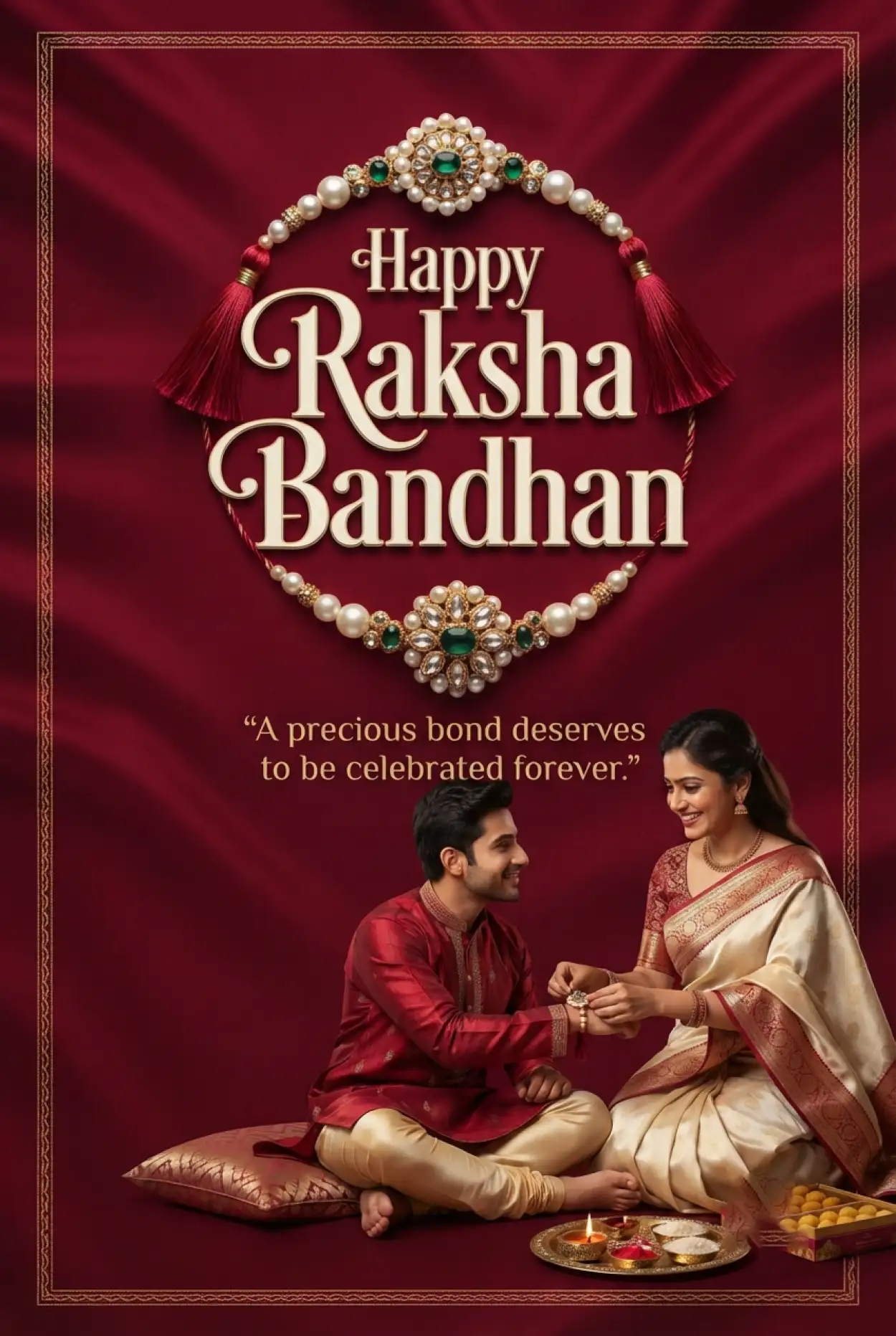 Free Download Happy Raksha Bandhan Greetings For Brother And Sister - High Quality Happy Raksha Bandhan Greetings Image