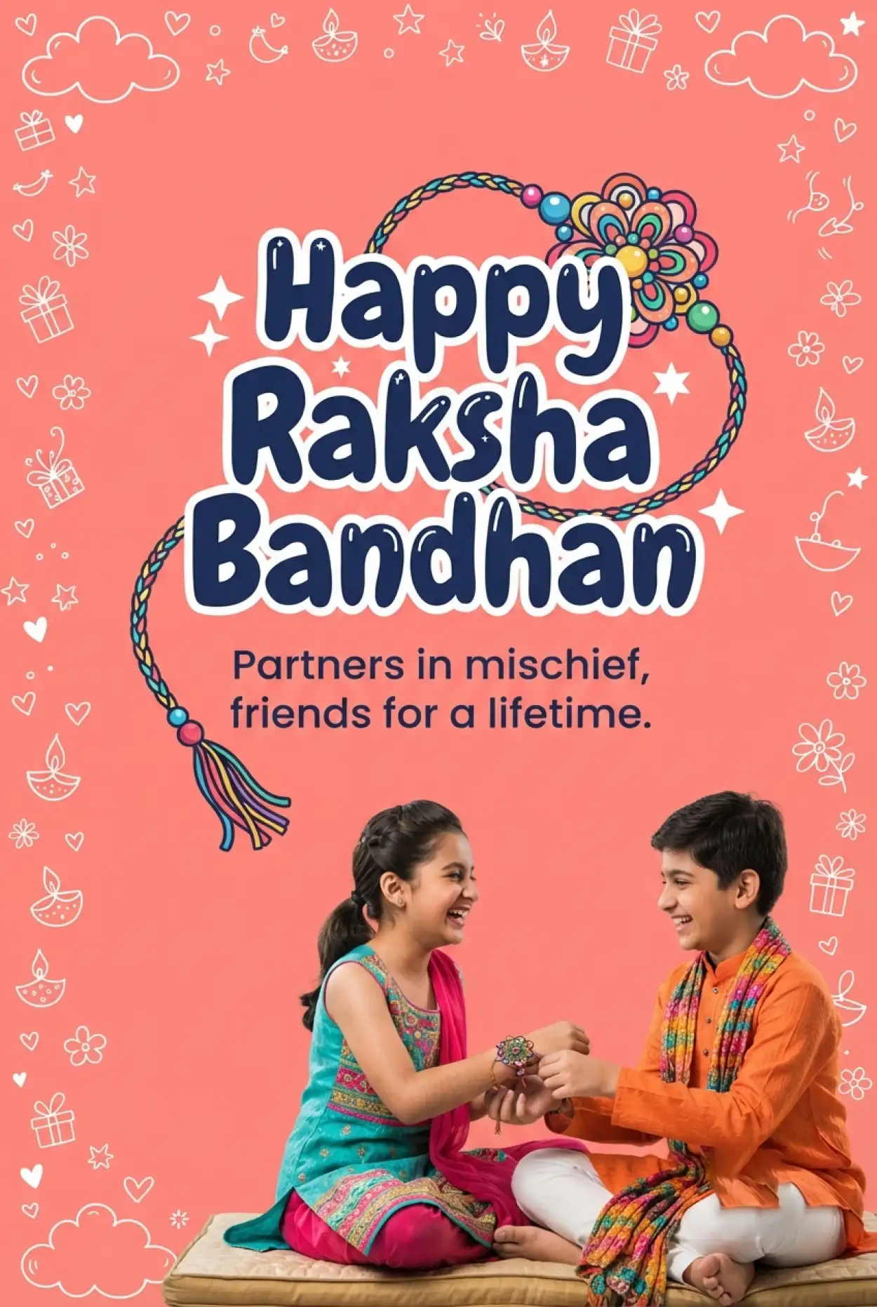 Free Download Happy Raksha Bandhan Greetings For Friends Like Siblings - High Quality Happy Raksha Bandhan Greetings Image