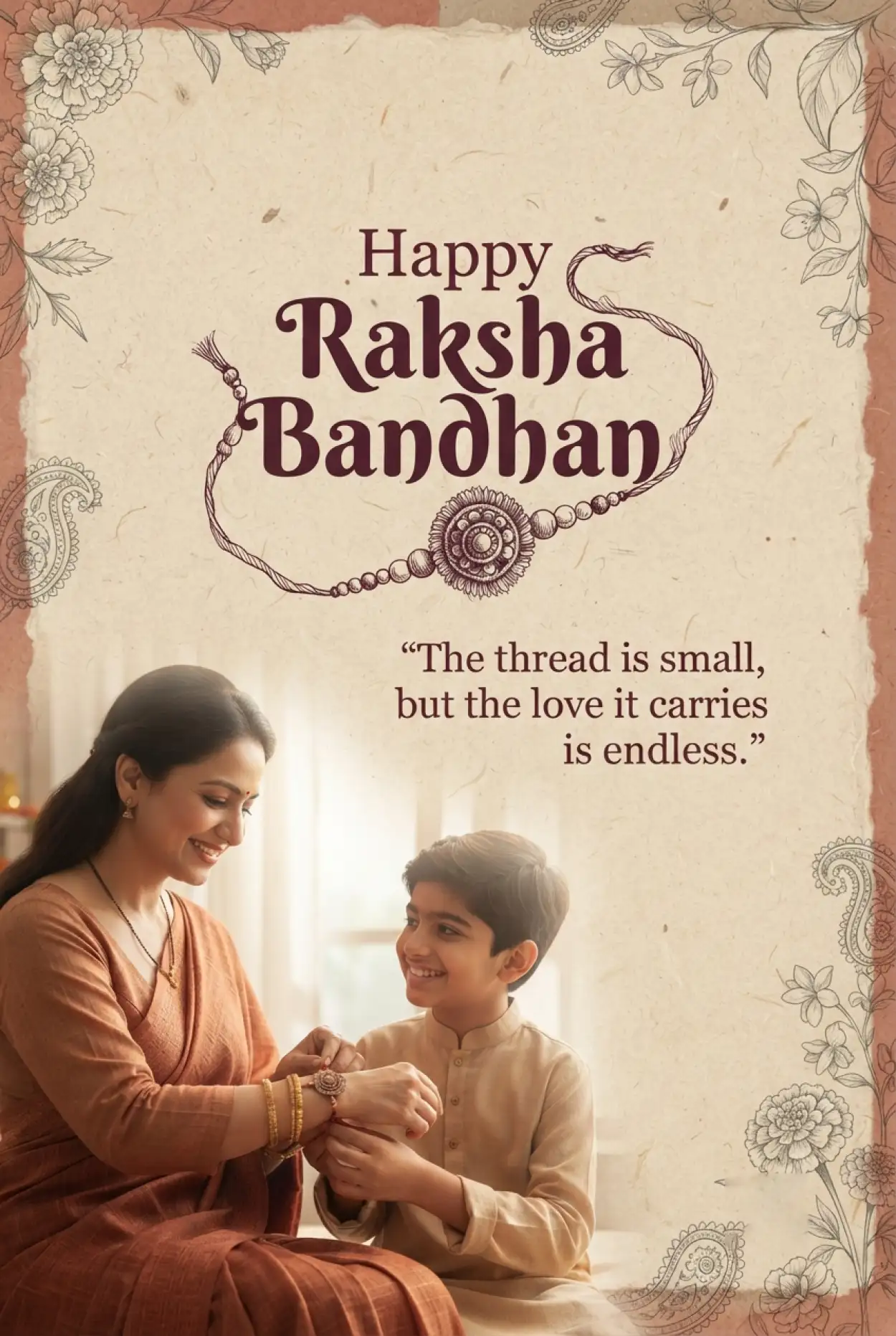 Free Download Happy Raksha Bandhan Greetings With Inspiring Words - High Quality Happy Raksha Bandhan Greetings Image