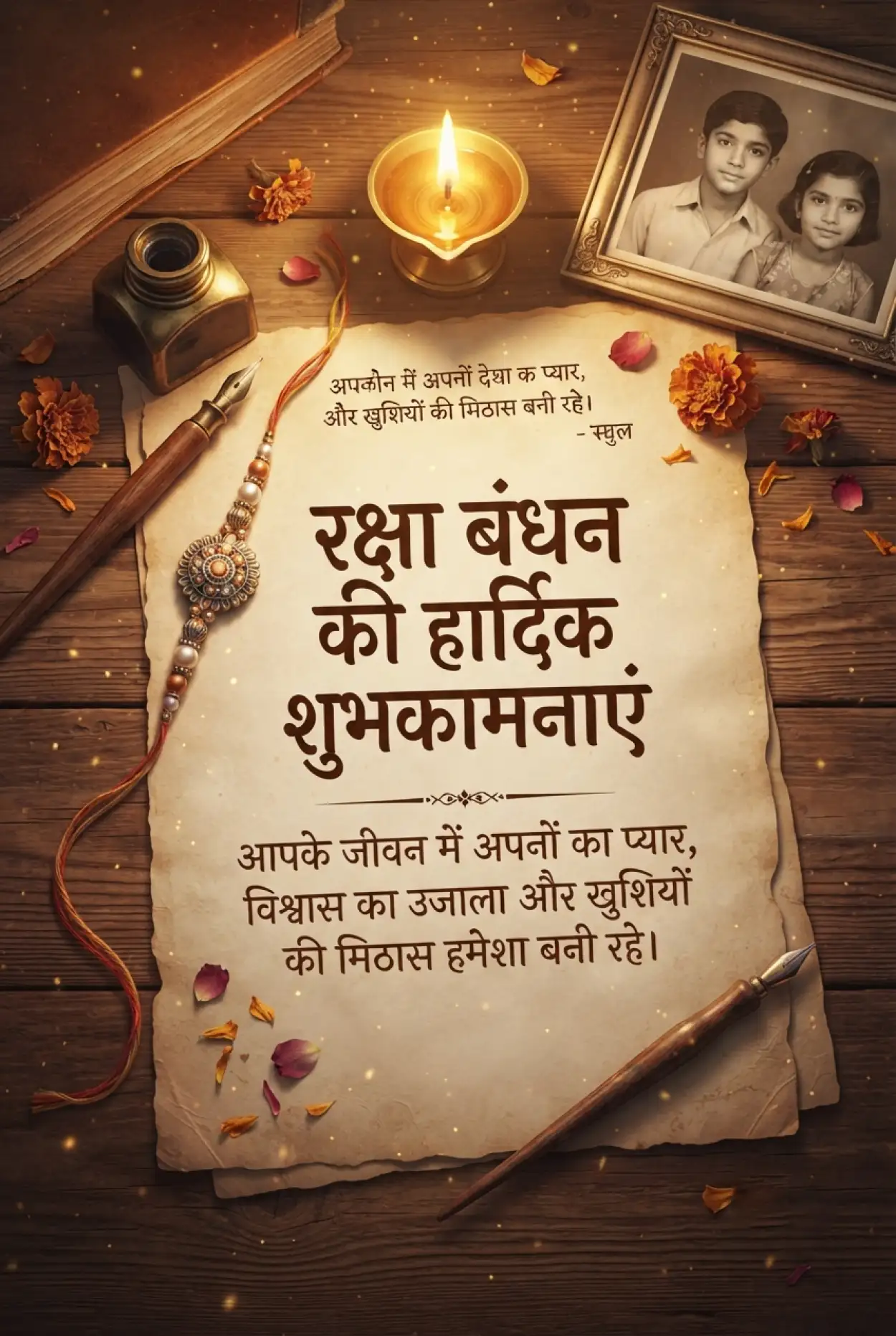 Free Download Happy Raksha Bandhan Hindi Message For Didi - High Quality Raksha Bandhan Ki Shubhkamnaye In Hindi Image