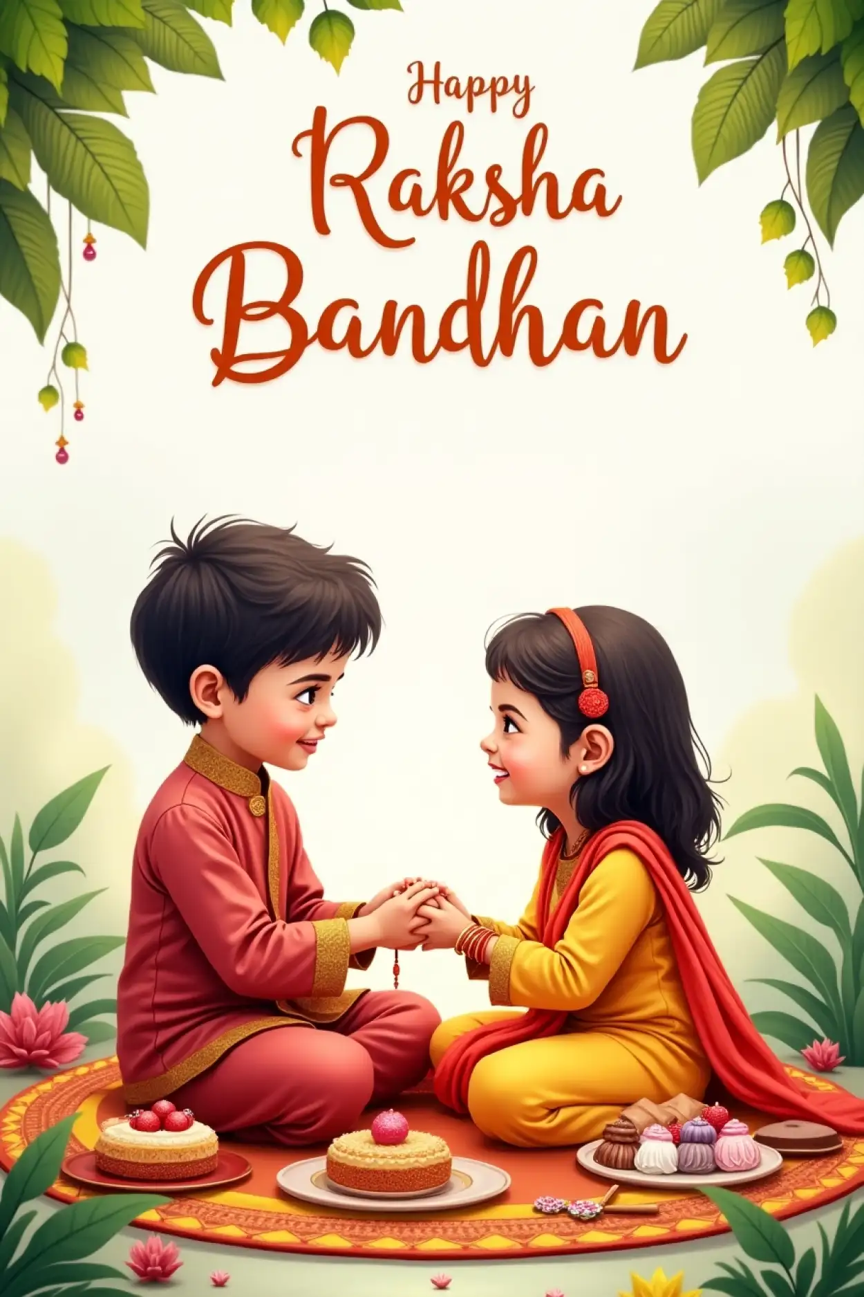 Free Download Happy Raksha Bandhan Messages For Niece And Nephew - High Quality Happy Raksha Bandhan Wishes For Children Background