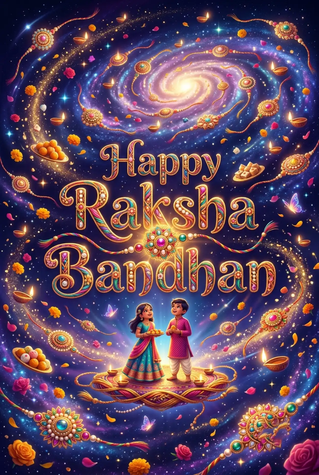 Free Download Happy Raksha Bandhan Quotes For Children - High Quality Happy Raksha Bandhan Wishes For Children Image