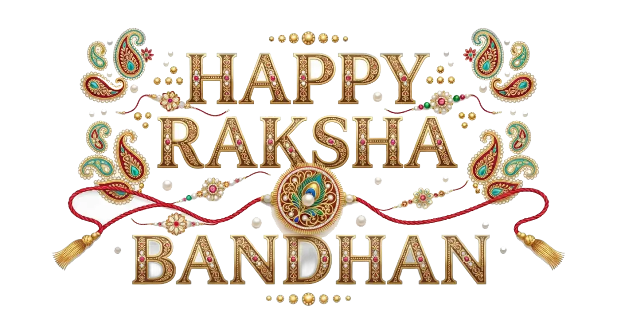 Free Download Happy Raksha Bandhan Transparent Png With Decorative Elements - High Quality Happy Raksha Bandhan Png Transparent Transparent PNG
