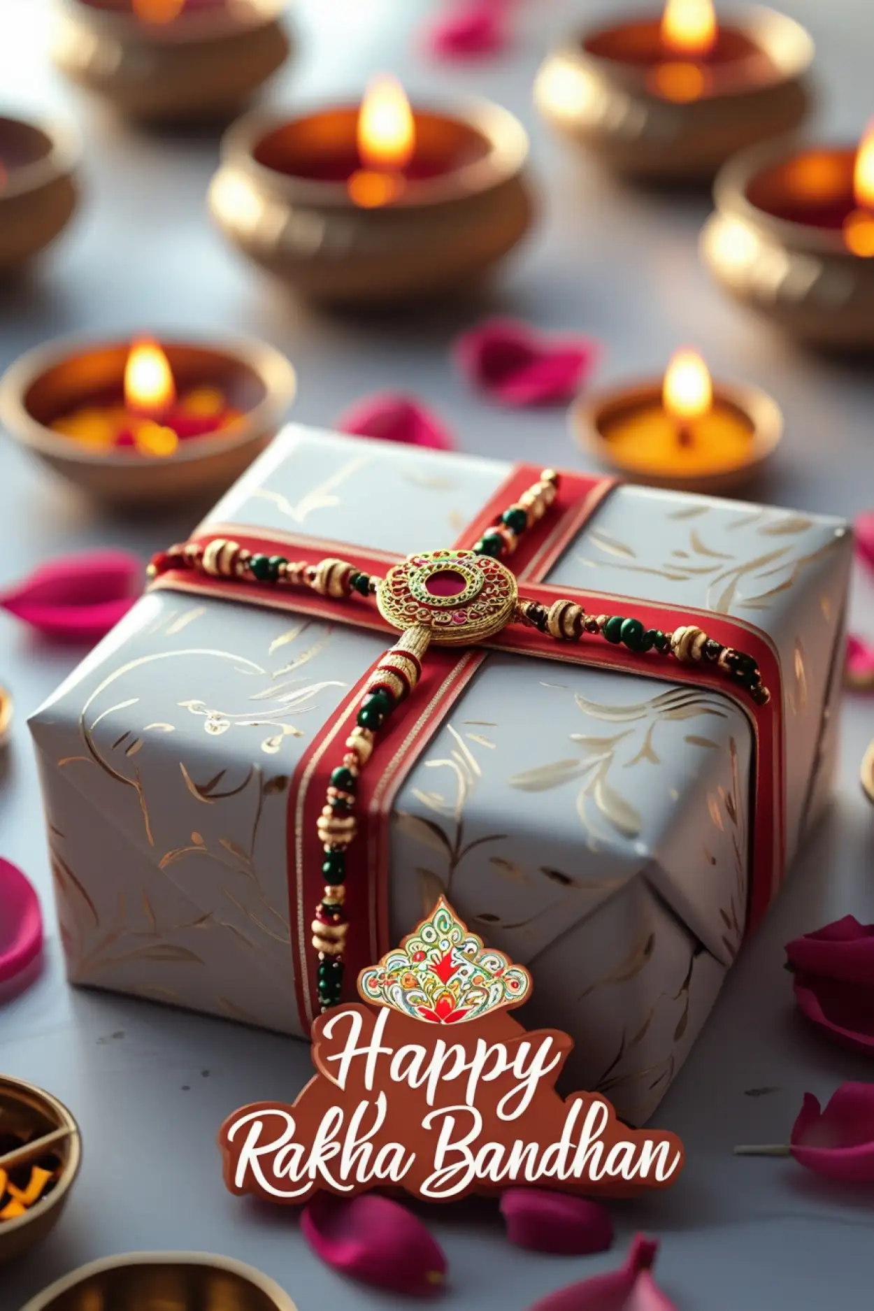 happy raksha bandhan typography logo design