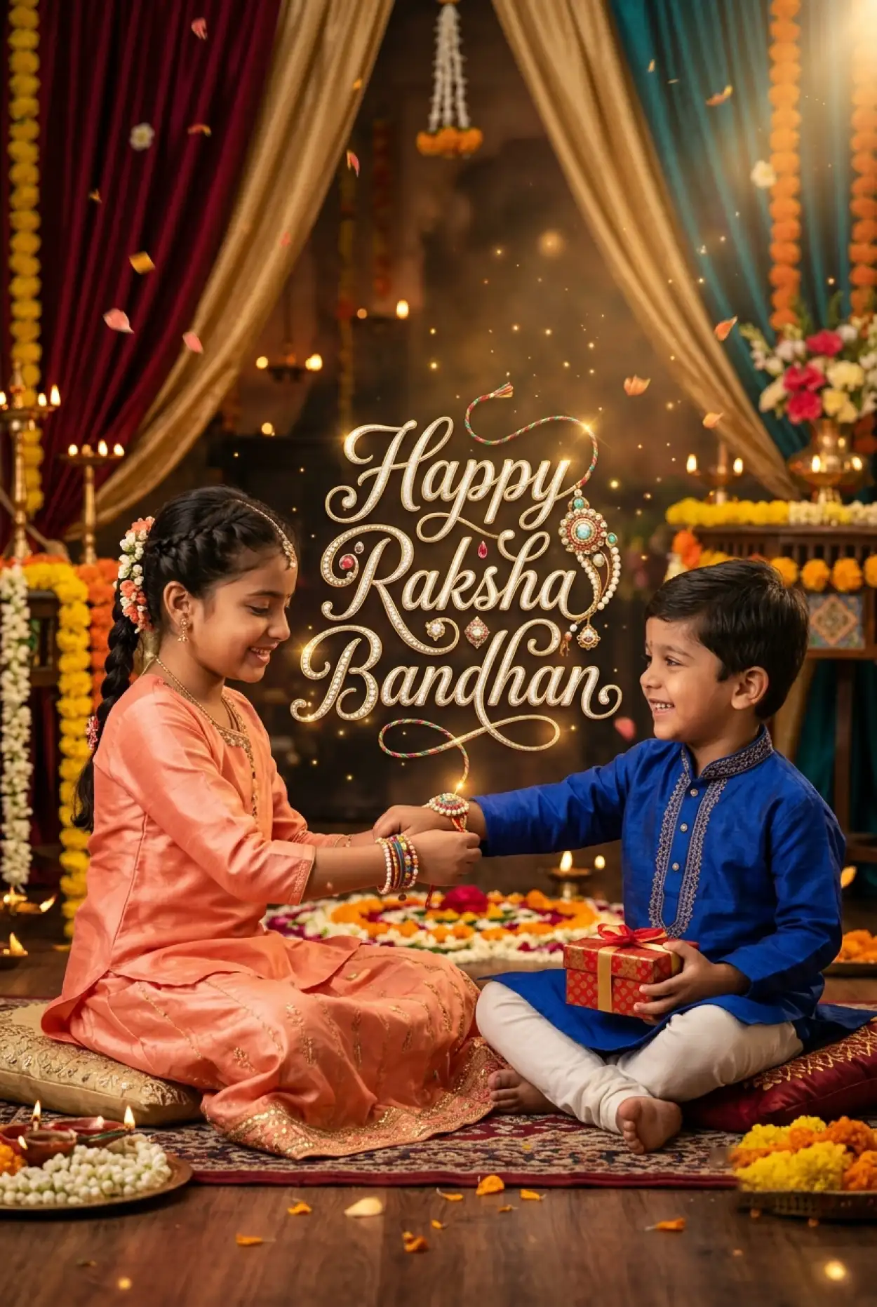 Free Download Happy Raksha Bandhan Wishes For Baby Brother - High Quality Happy Raksha Bandhan Wishes For Children Image