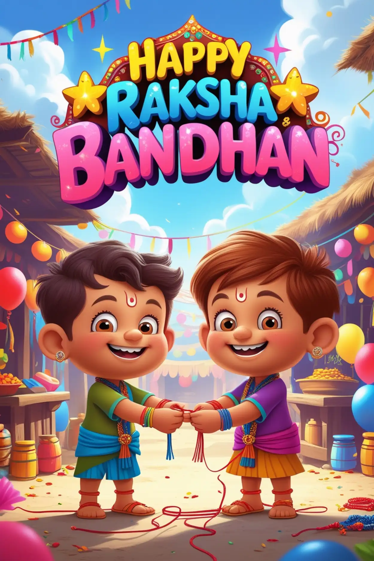 Free Download Happy Raksha Bandhan Wishes For Baby Twins - High Quality Happy Raksha Bandhan Wishes For Children Background