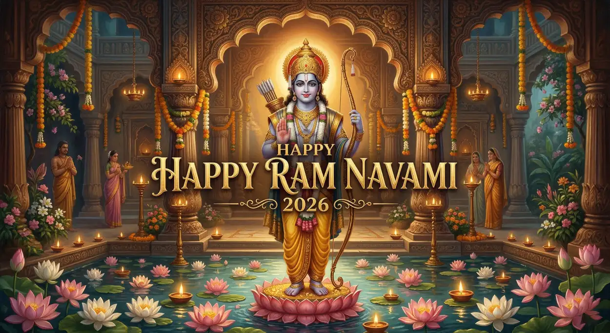 happy ram navami 2026 lord rama divine wallpaper