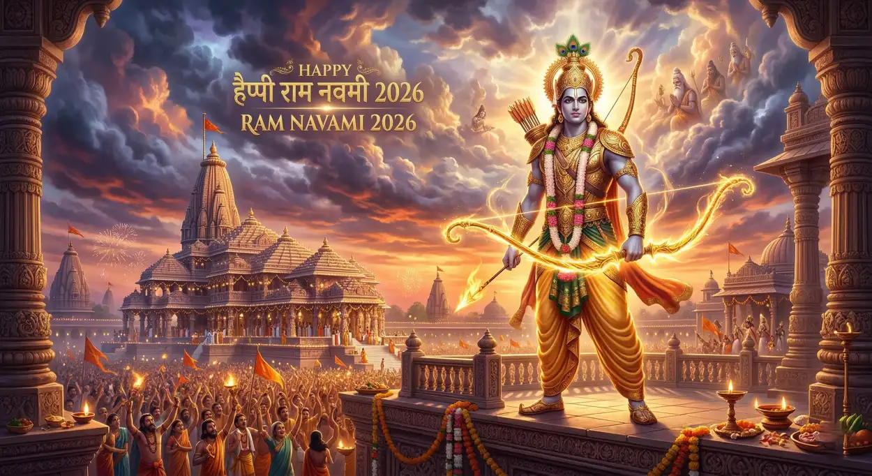 happy ram navami 2026 lord rama spiritual wallpaper