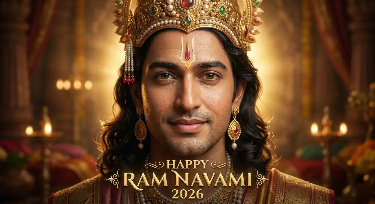 Free Download Happy Ram Navami 2026 Poster Images With Ram Darbar - High Quality Happy Ram Navami 2026 Image