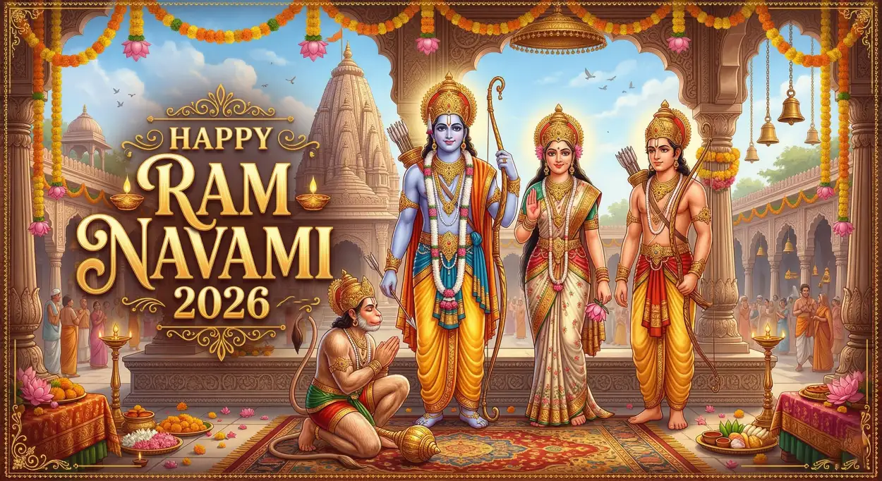 happy ram navami 2026 ram navami greeting wallpaper