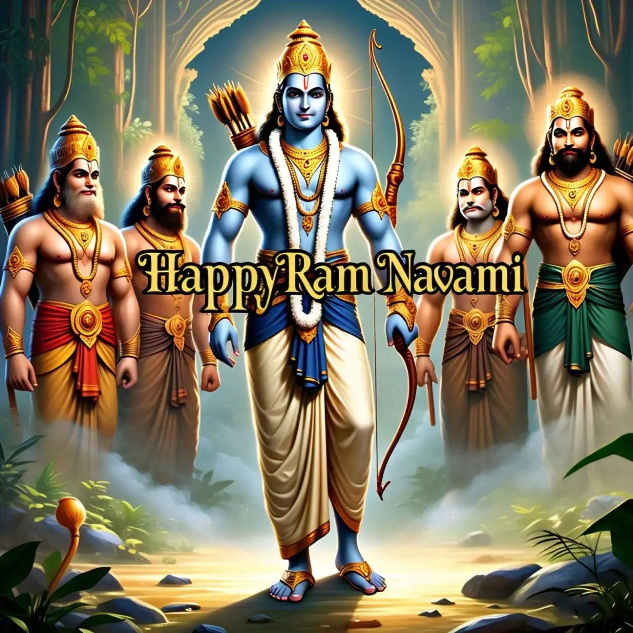 Happy Ram Navami festival HD vector