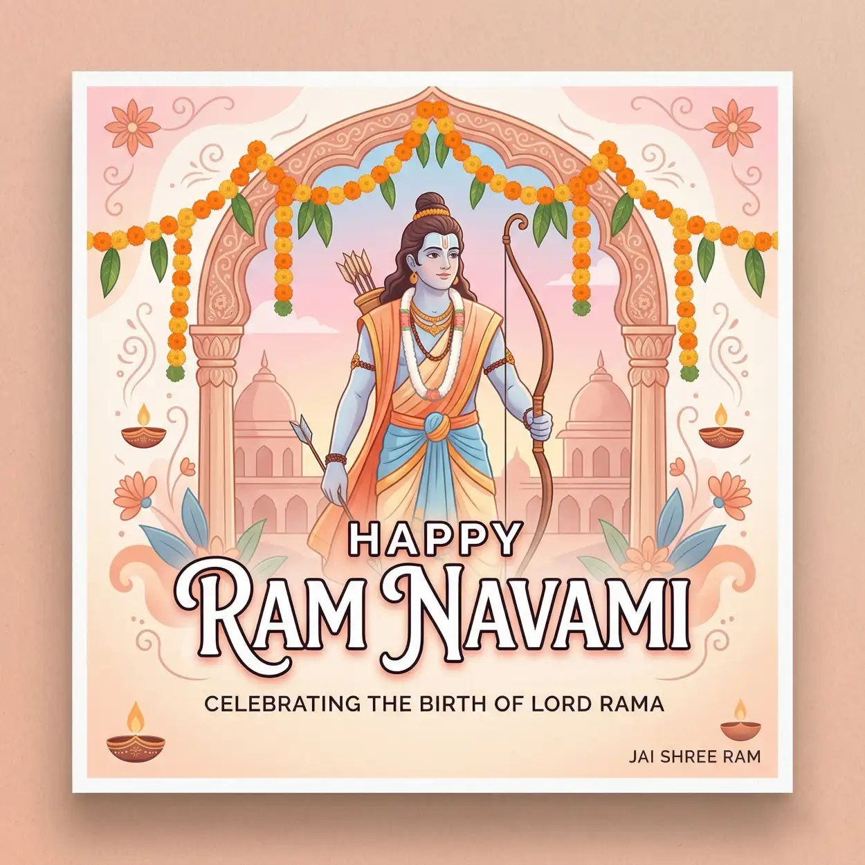 Free Download Happy Ram Navami Greeting Card Images - High Quality Happy Ram Navami Image