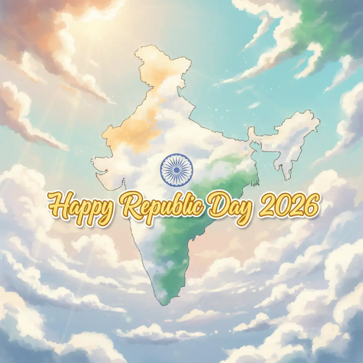 happy republic day 2026 map of india poster