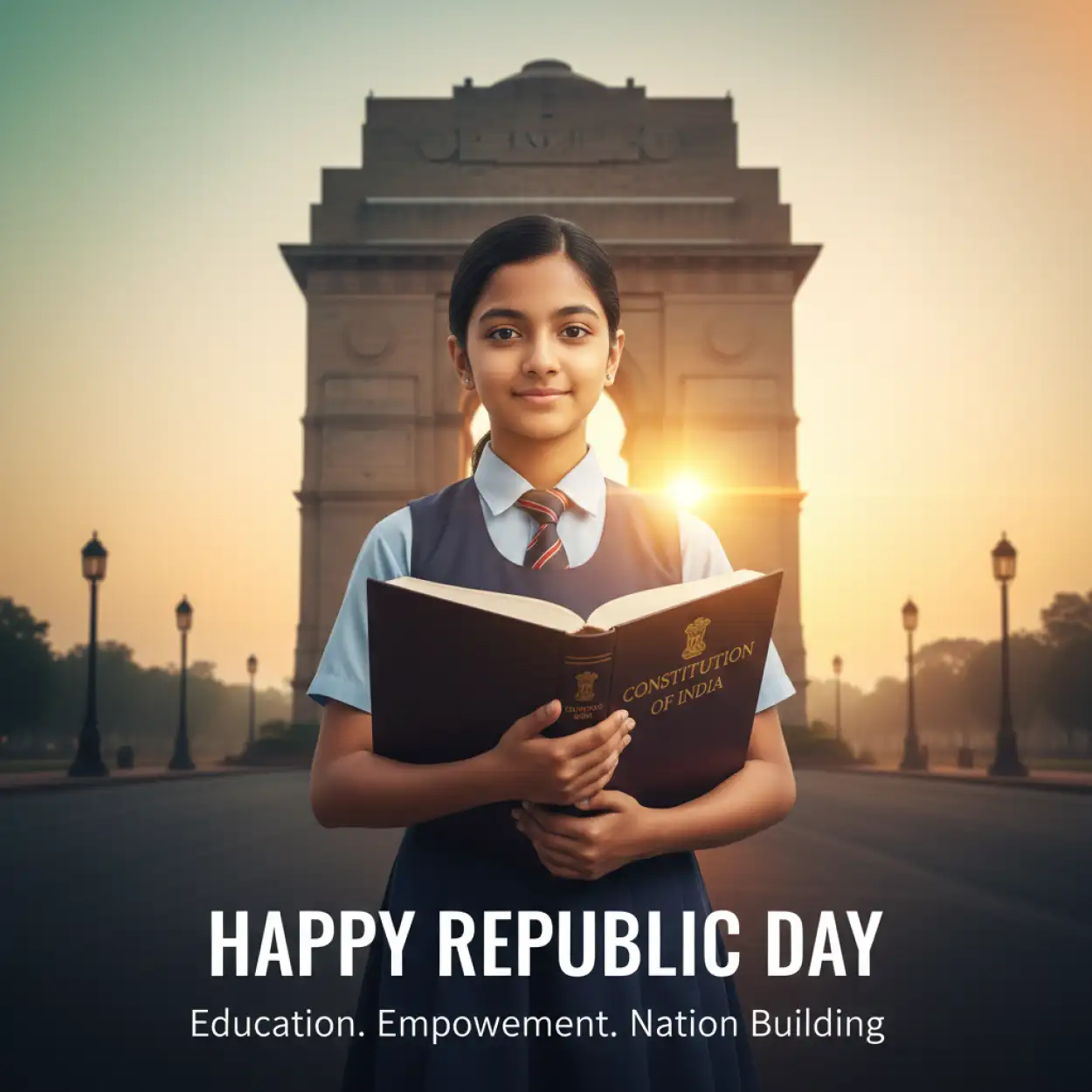 happy republic day banner english text