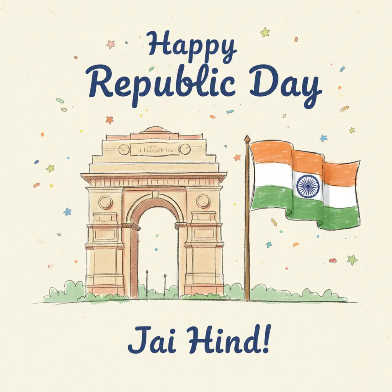 happy republic day banner hindi text
