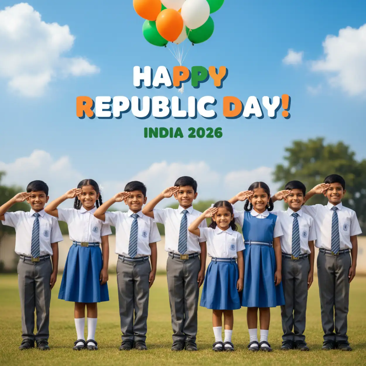 happy republic day banner kids theme