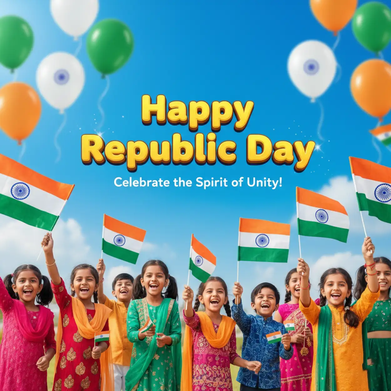happy republic day banner tricolor theme