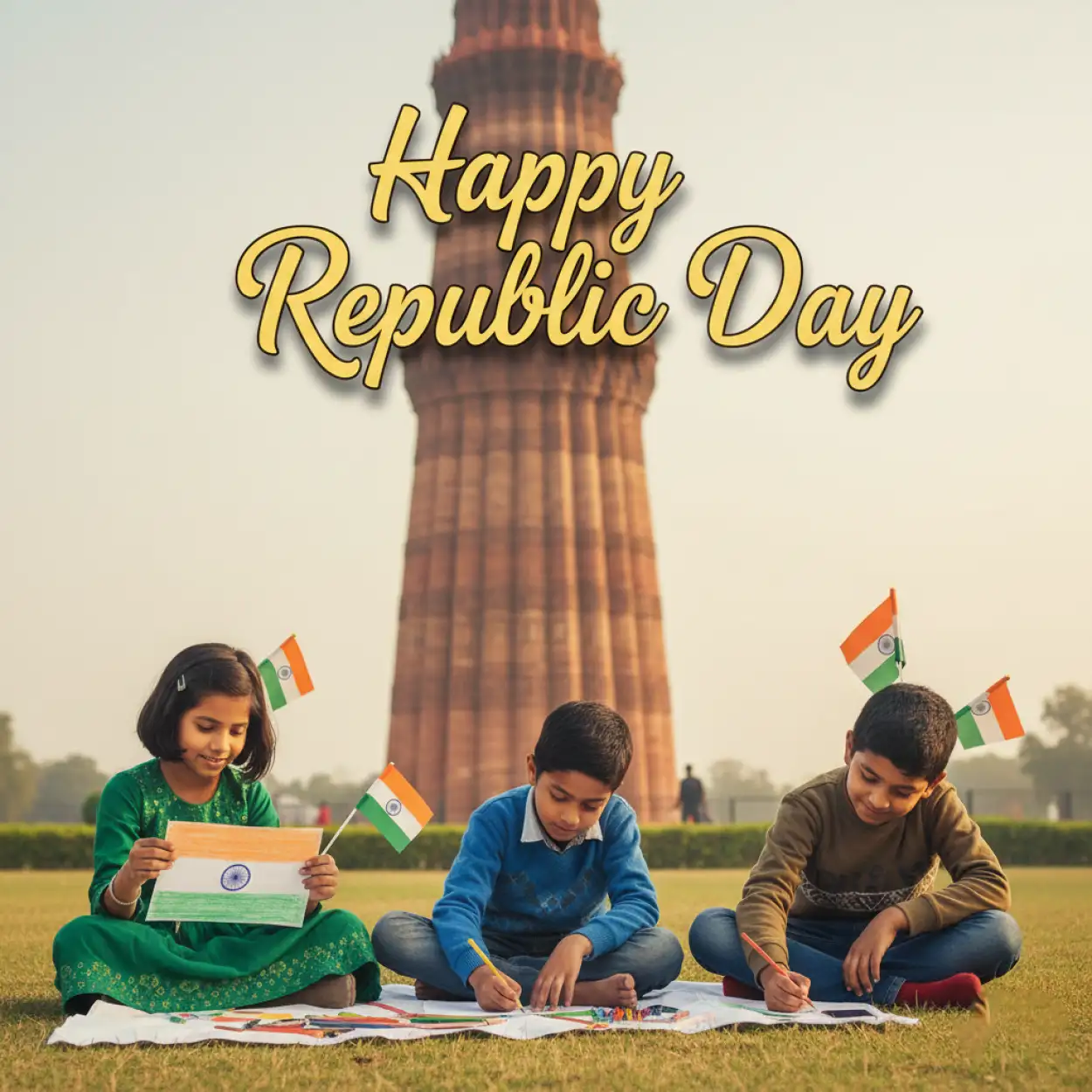 happy republic day wishes greeting card