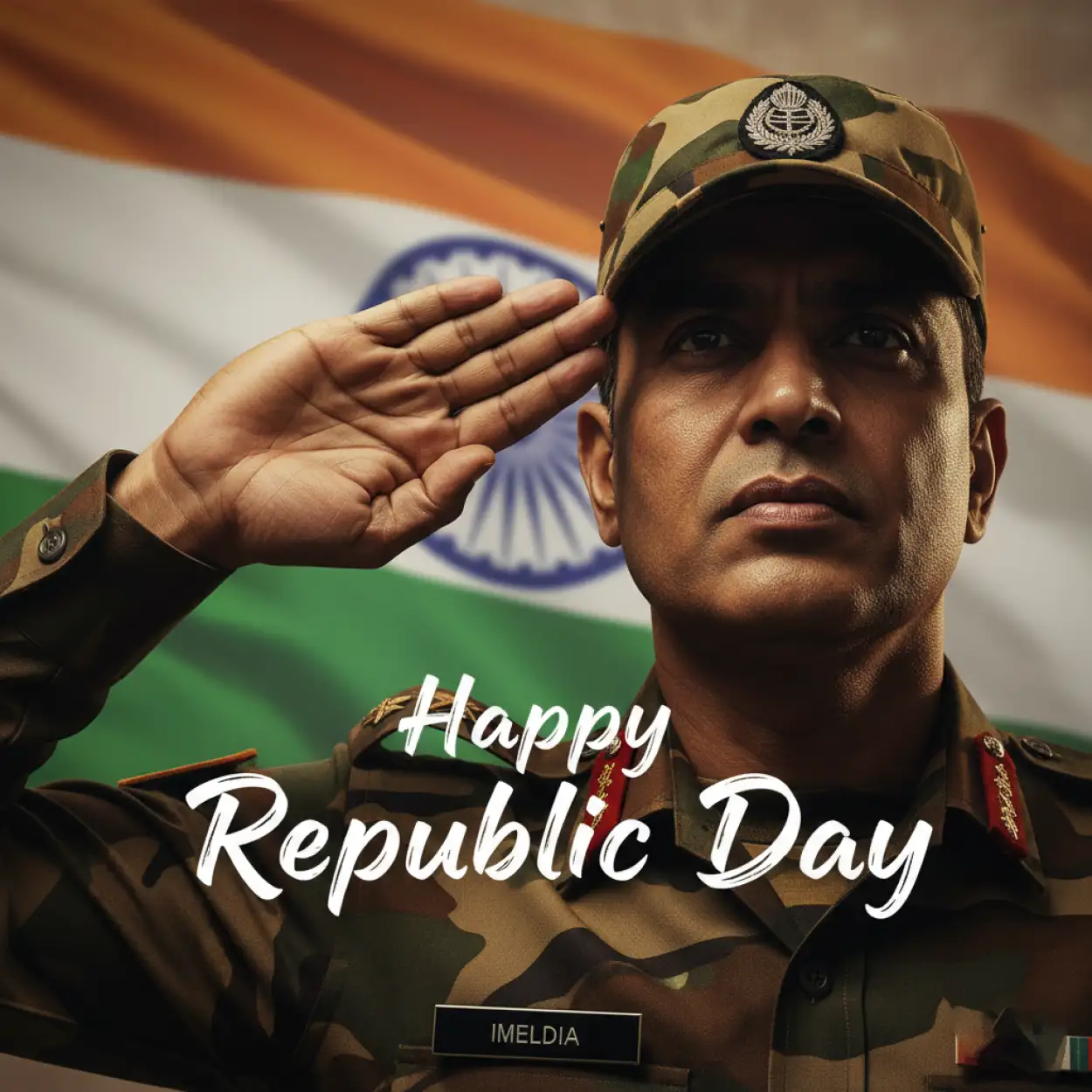 happy republic day wishes with army soldier patriotic image