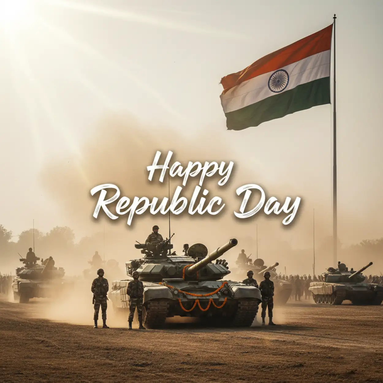 happy republic day wishes with army theme