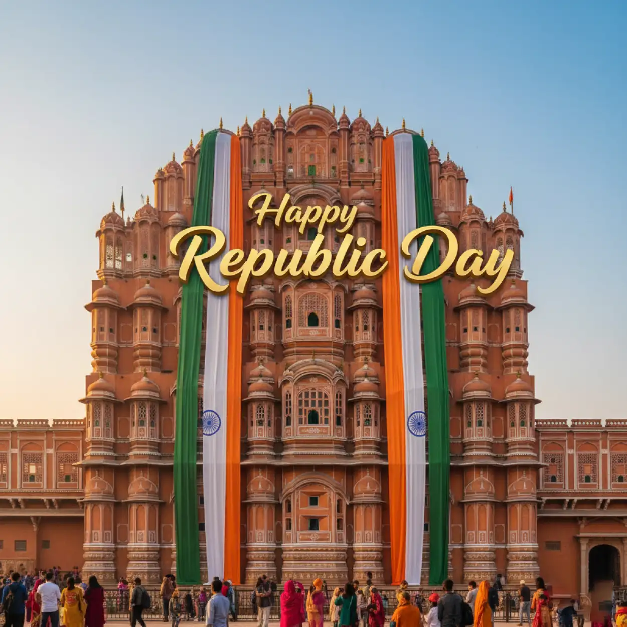 happy republic day wishes with indian flag