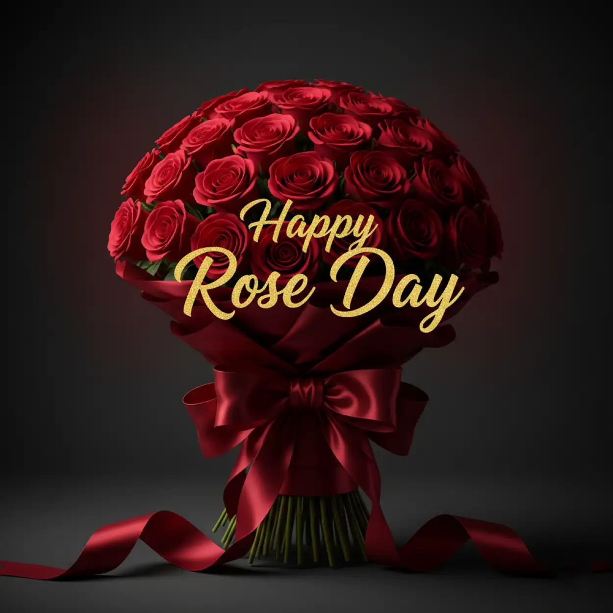 happy rose day floral art design