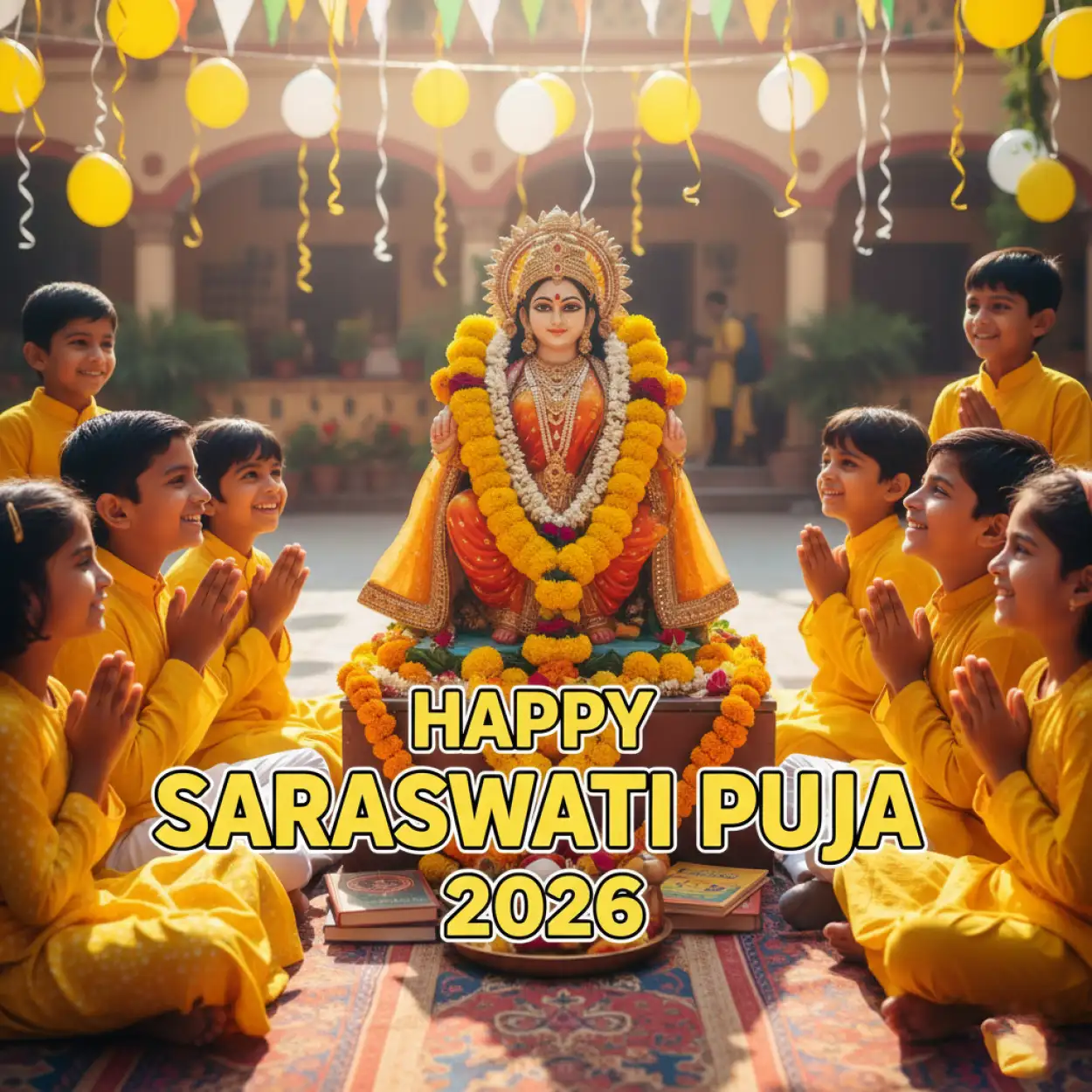 happy saraswati puja 2026 maa saraswati hd photo