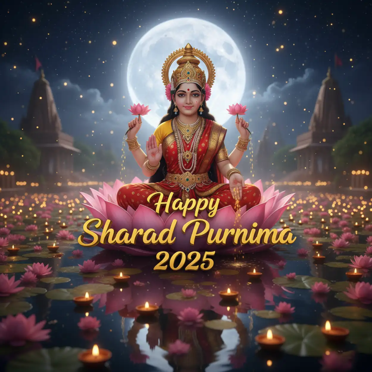 Happy Sharad Purnima 2025 greetings card