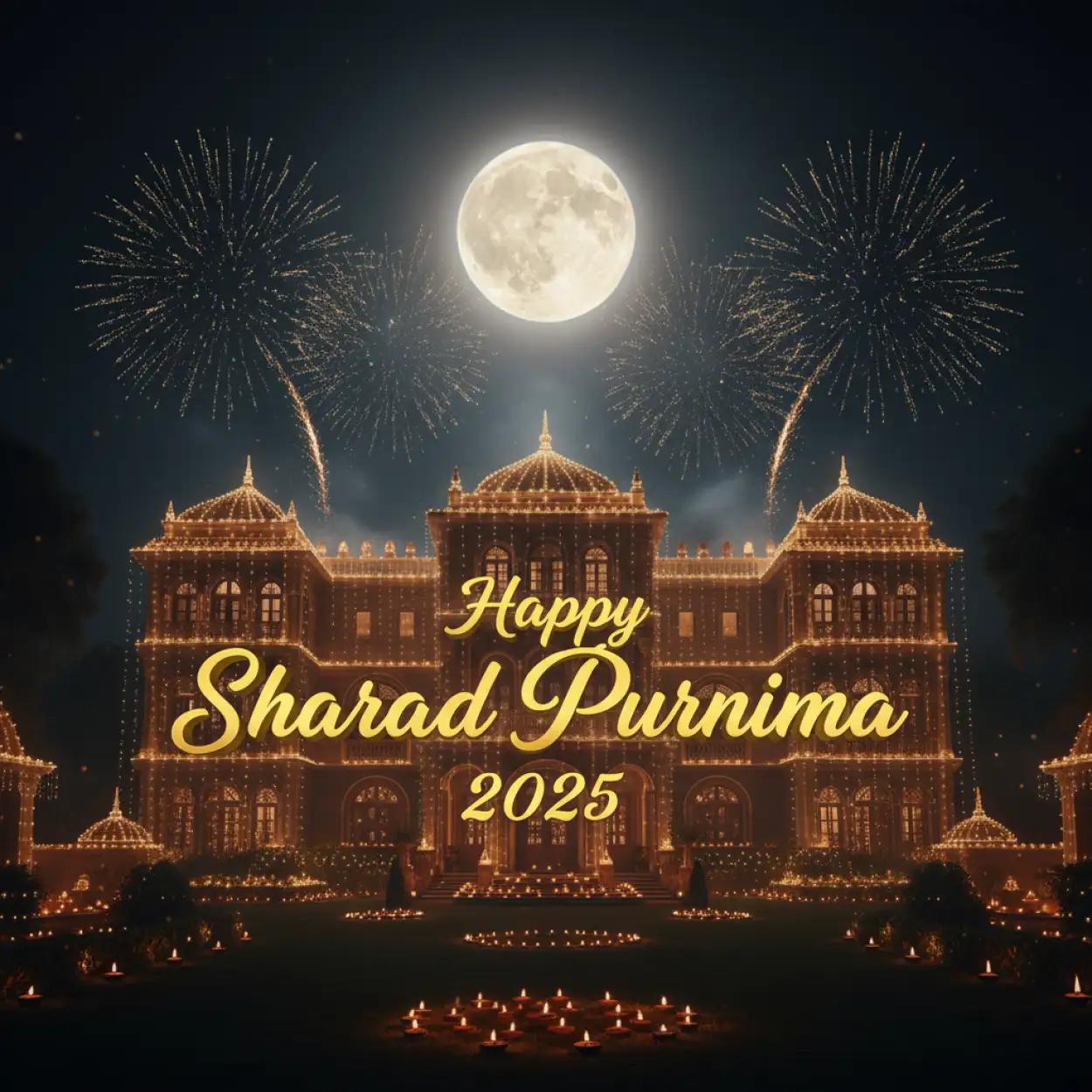 Happy Sharad Purnima 2025 hd greeting wallpaper