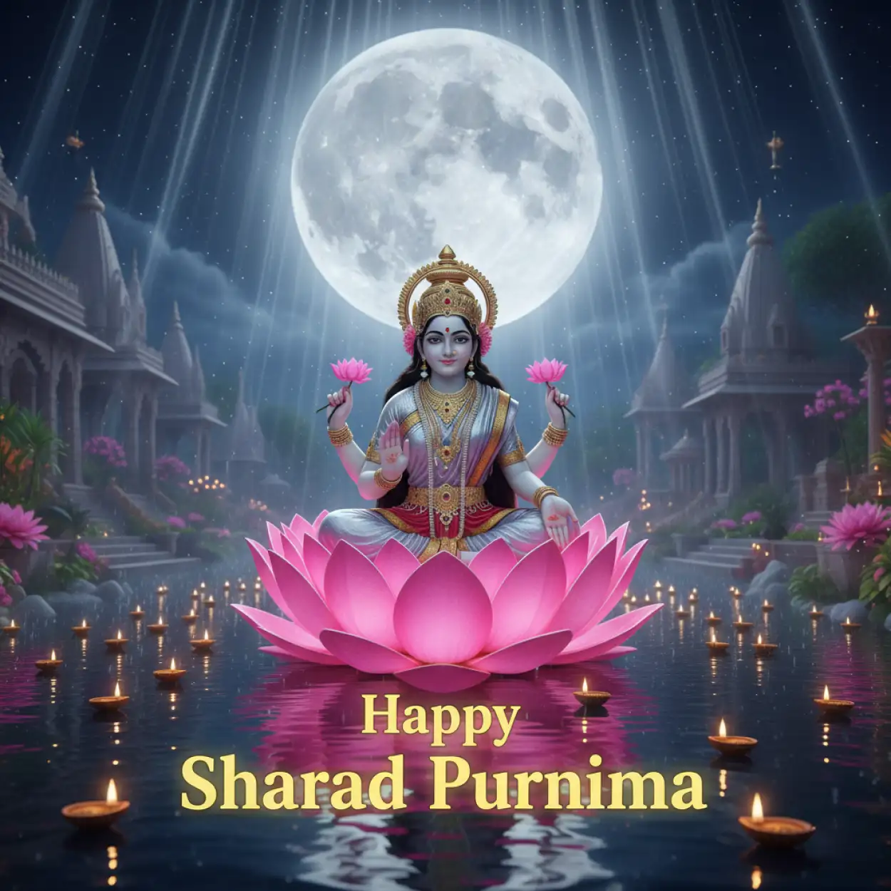 Free Download Happy Sharad Purnima Maa Lakshmi Images - High Quality Happy Sharad Purnima Background