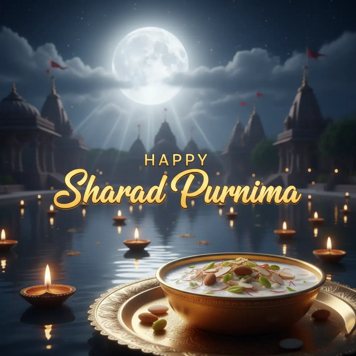 Happy Sharad Purnima Transparent Background PNG