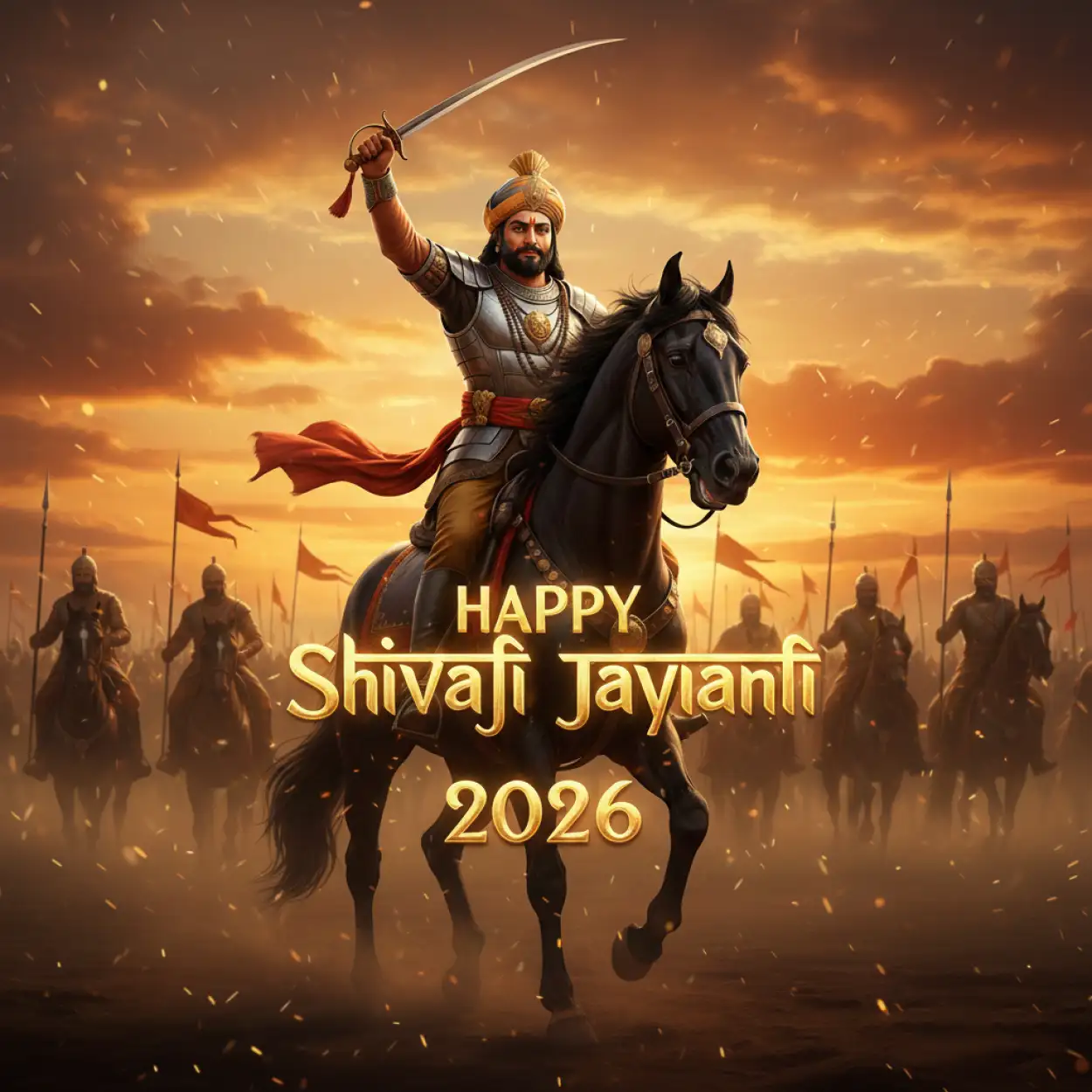Free Download Happy Shivaji Jayanti 2026 Celebration Poster - High Quality Happy Shivaji Jayanti 2026 Background