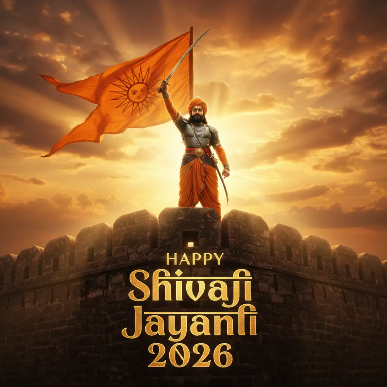Free Download Happy Shivaji Jayanti 2026 Marathi Banner - High Quality Happy Shivaji Jayanti 2026 Background