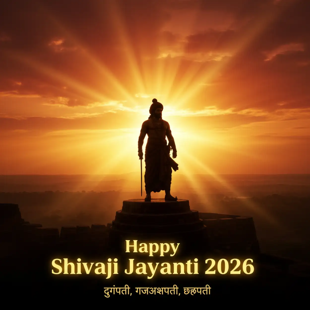 Free Download Happy Shivaji Jayanti 2026 Minimal Poster Design - High Quality Happy Shivaji Jayanti 2026 Background