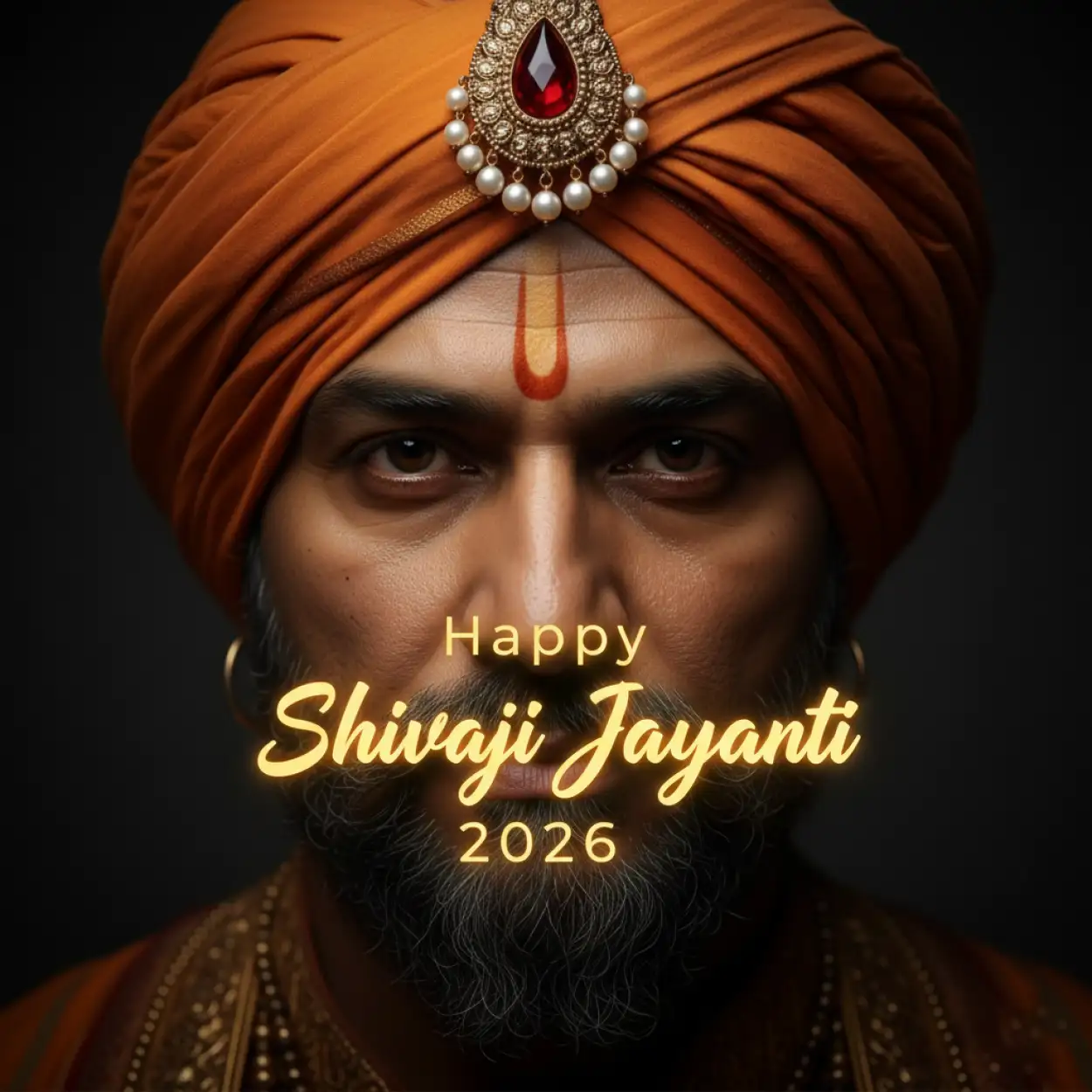 Free Download Happy Shivaji Jayanti 2026 Modern Typography Poster - High Quality Happy Shivaji Jayanti 2026 Background