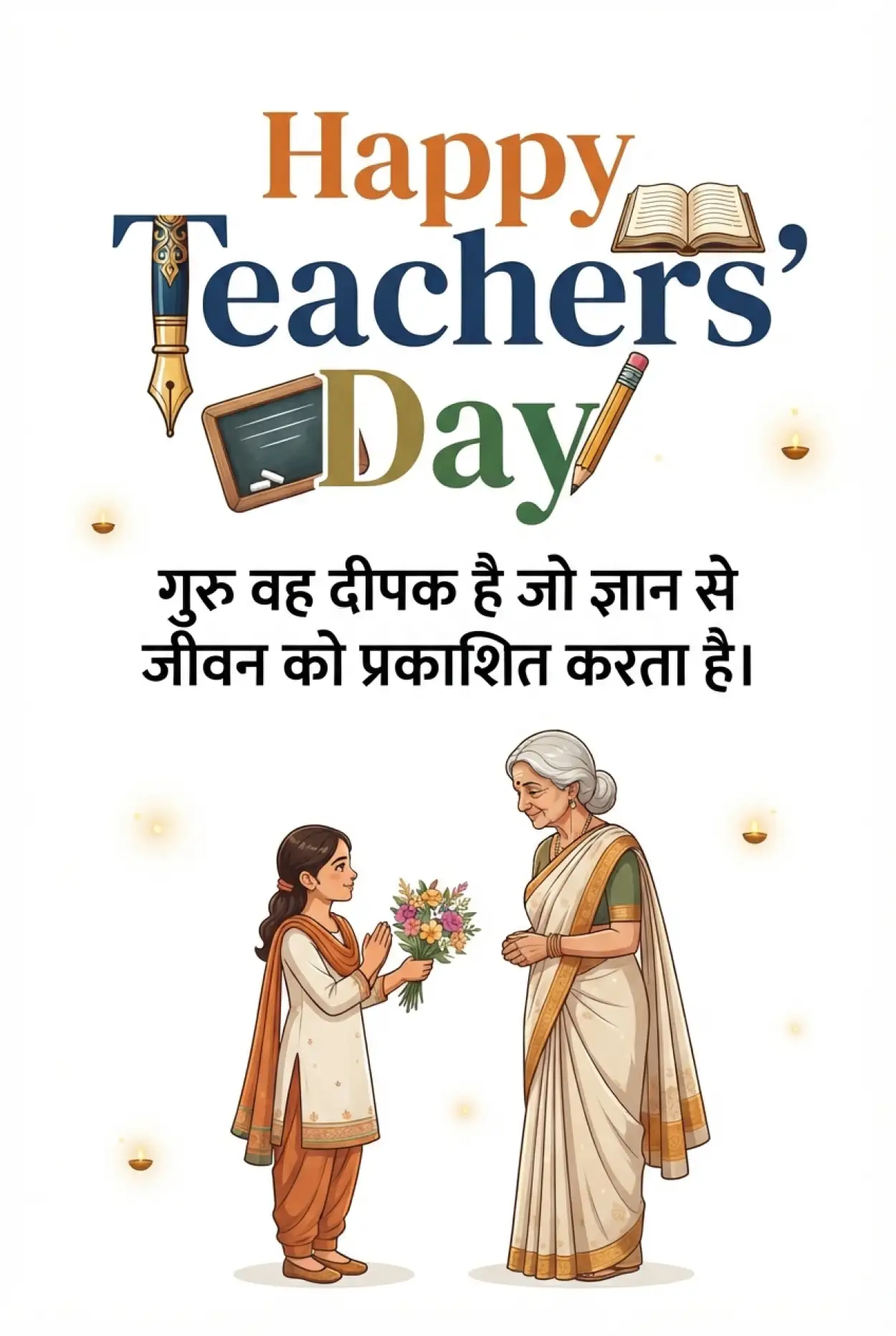 Free Download Happy Teachers Day 2026 Quotes In Hindi - High Quality Teachers Day India 2026 Image
