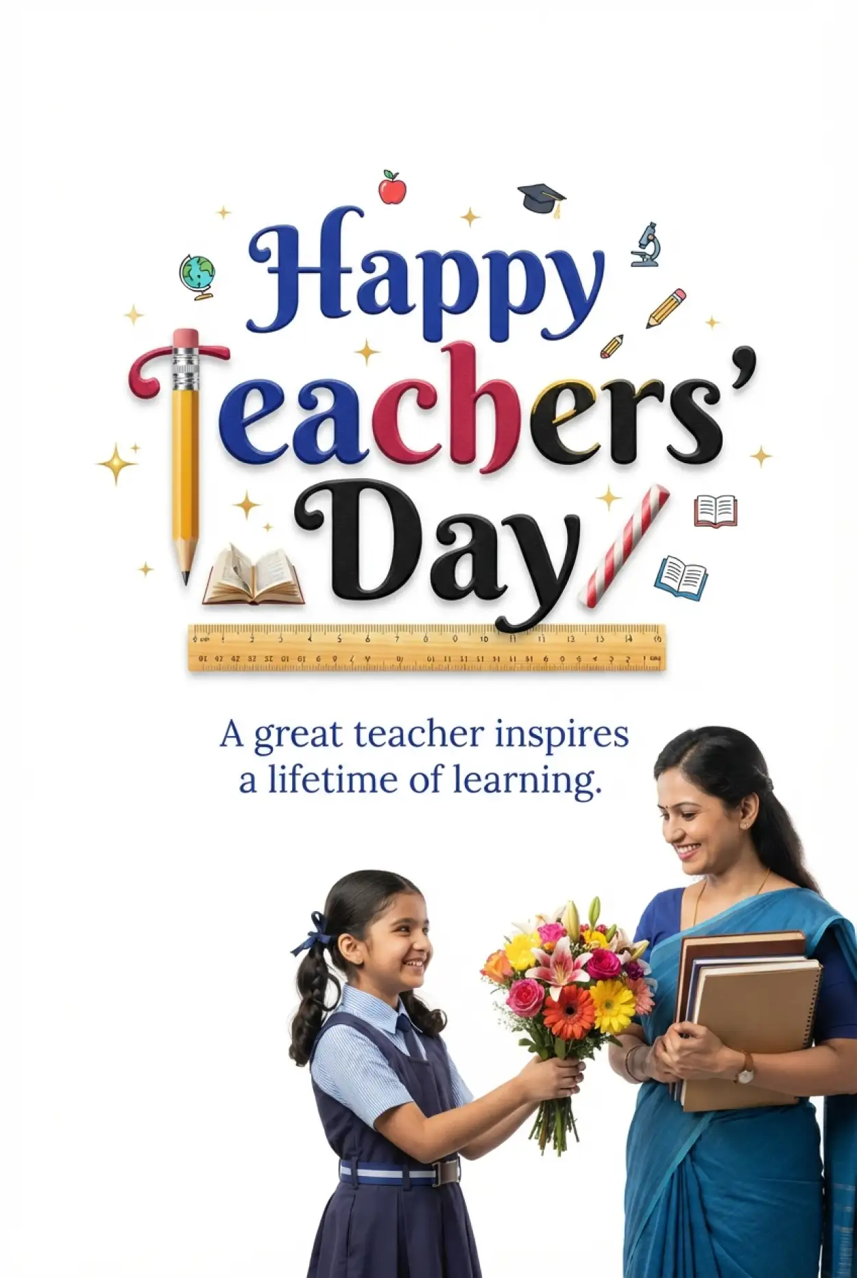 Free Download Happy Teachers Day 2026 Wishes In Hindi - High Quality Teachers Day India 2026 Image