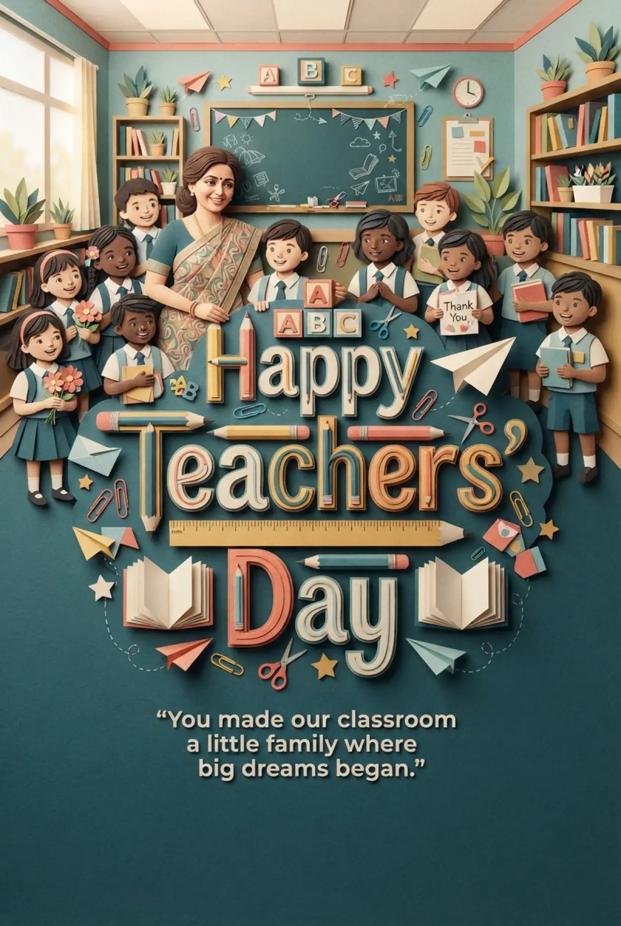Free Download Happy Teachers Day Cards For Social Media - High Quality Teachers Day Cards Image