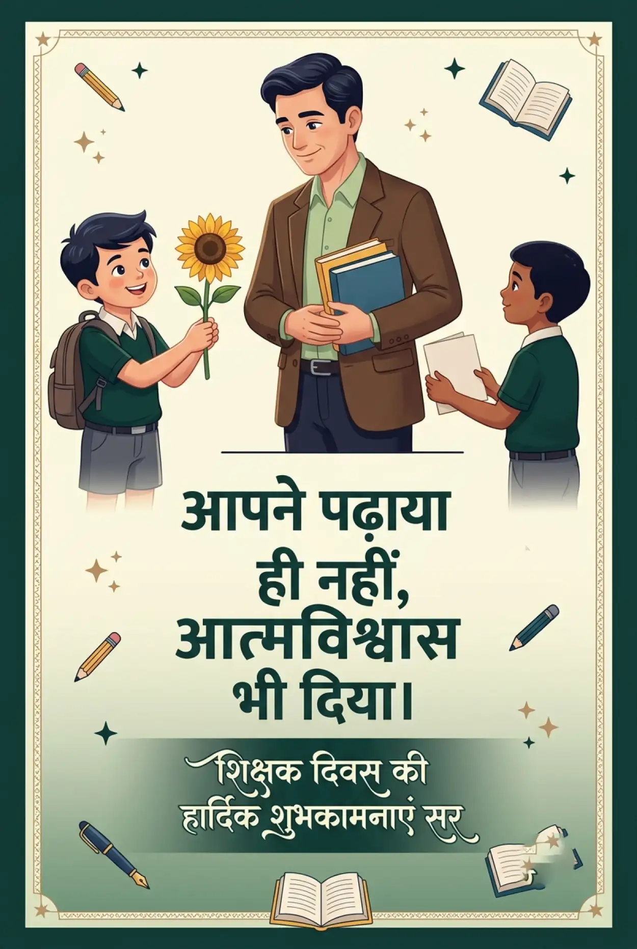 Free Download Happy Teachers Day Greetings In Hindi For Whatsapp - High Quality Teachers Day Wishes In Hindi Image