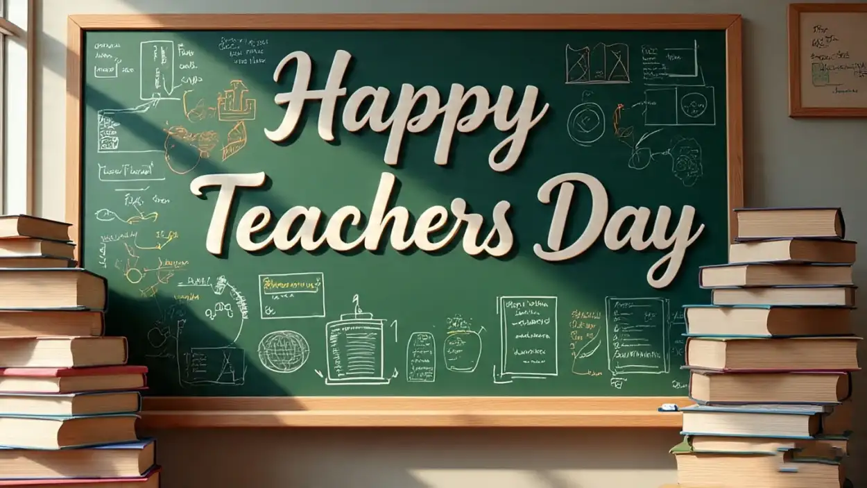 Happy Teachers Day poster in Hindi with Radhakrishnan photo
