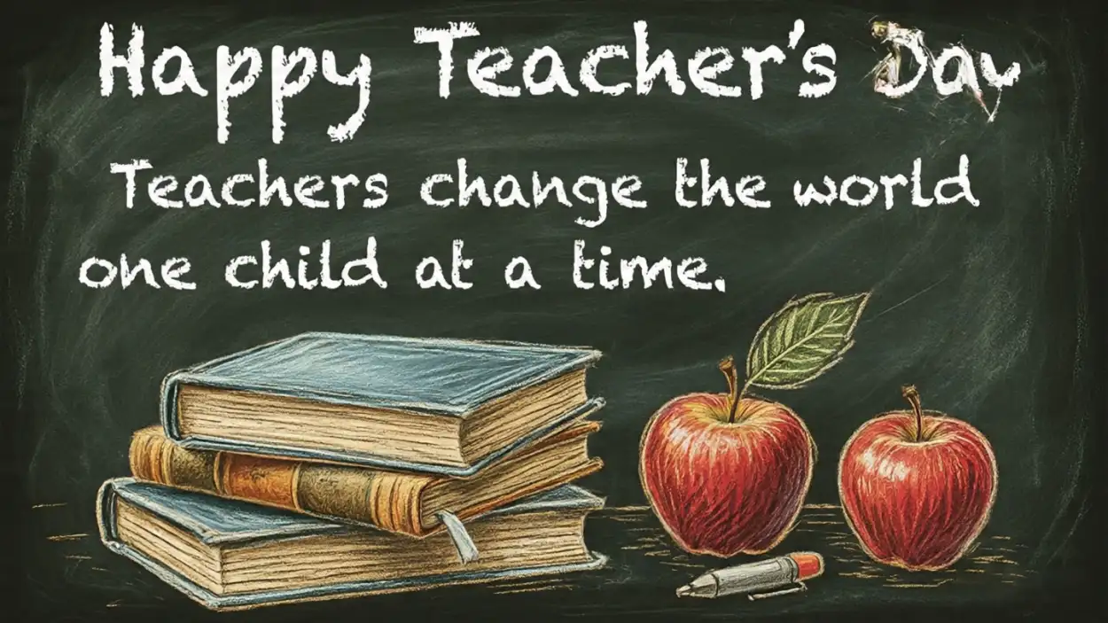 Happy Teachers Day quotes with cartoon design
