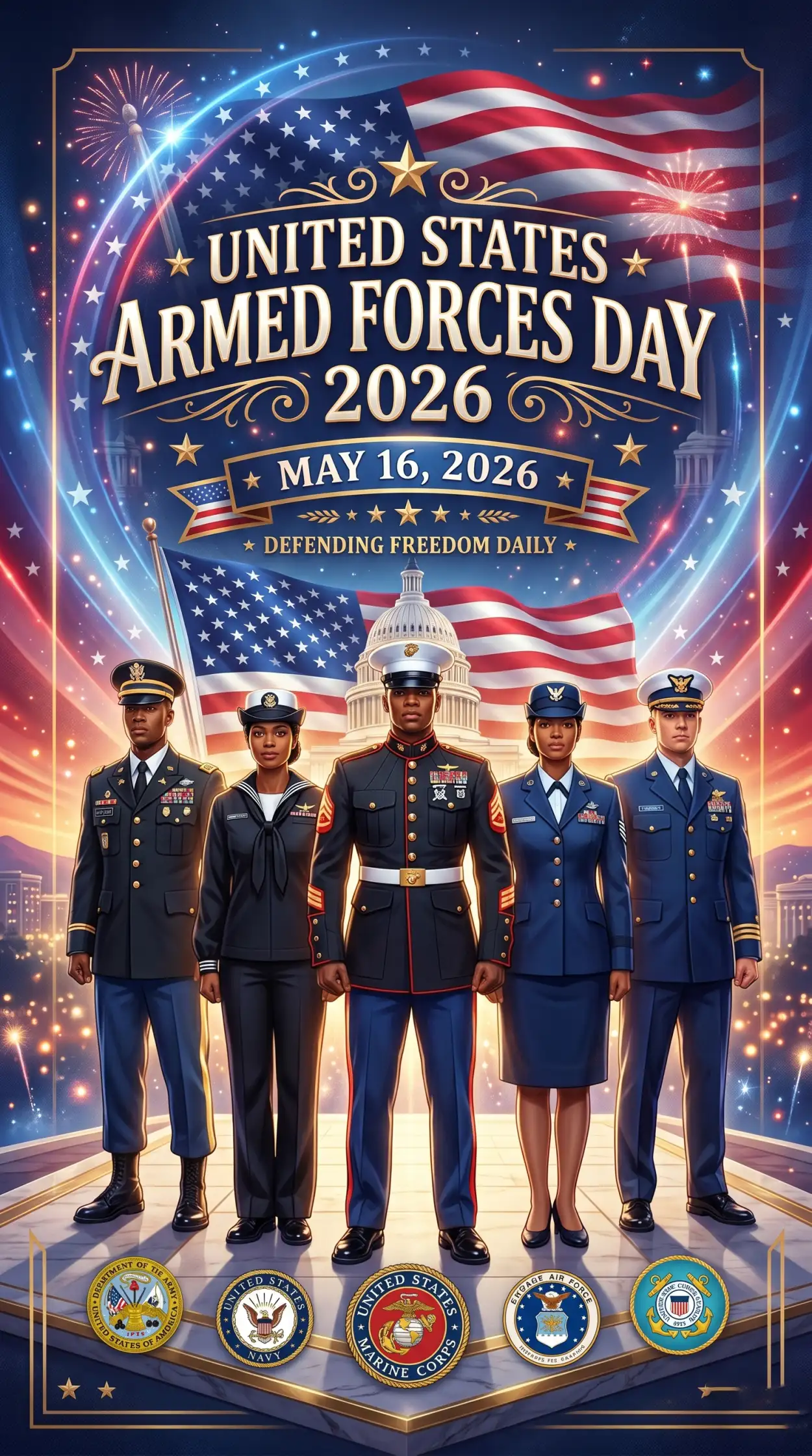 Free Download Happy United States Armed Forces Day 2026 Wishes - High Quality United States Armed Forces Day 2026 Image