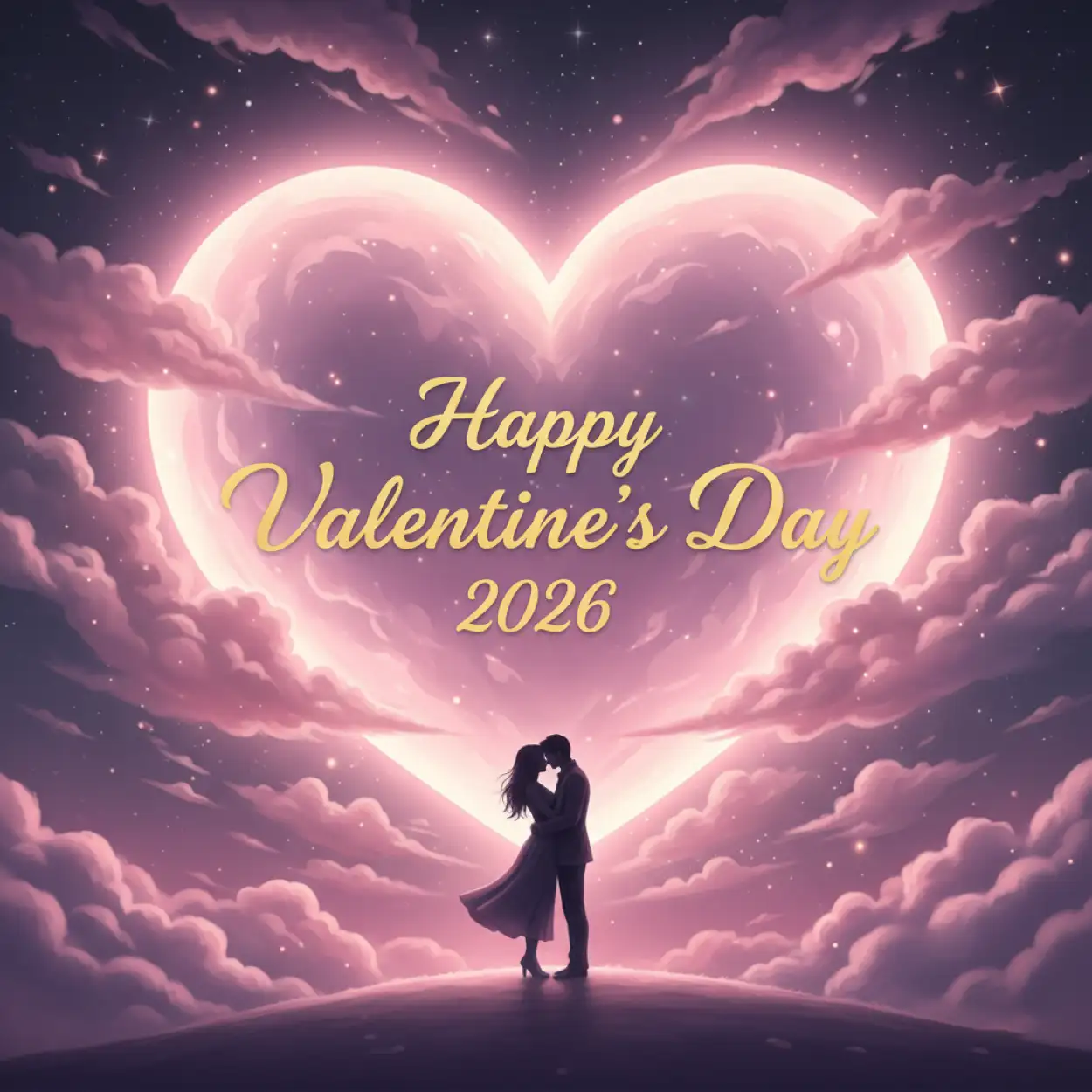 happy valentines day 2026 couple illustration