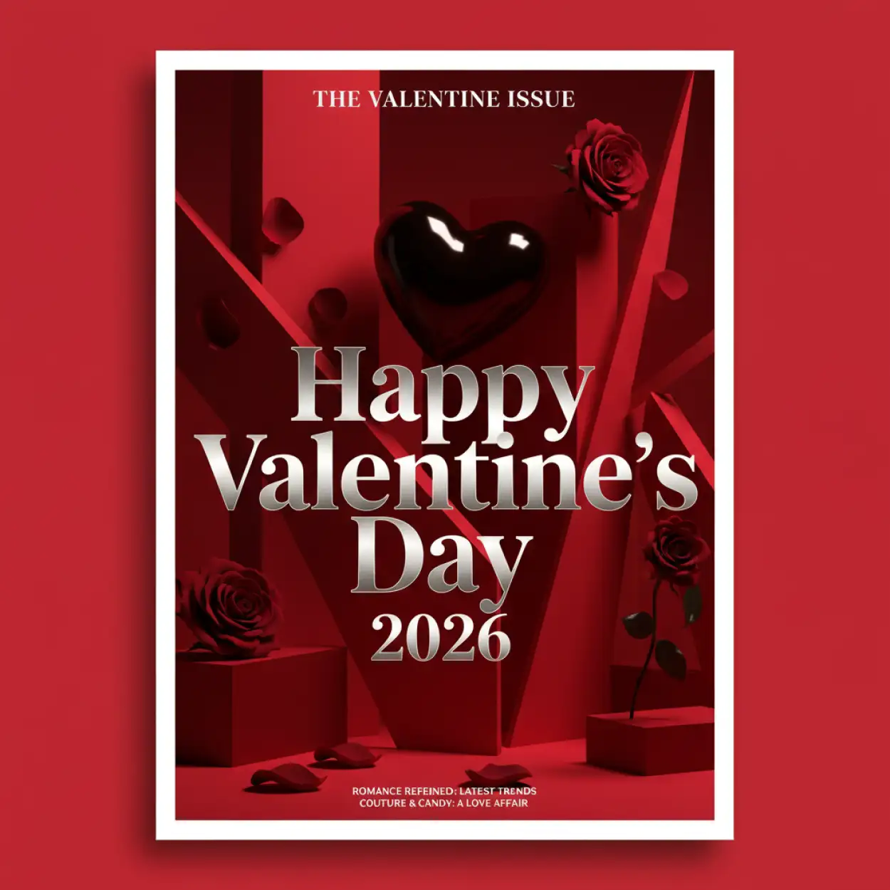 happy valentines day 2026 modern poster design
