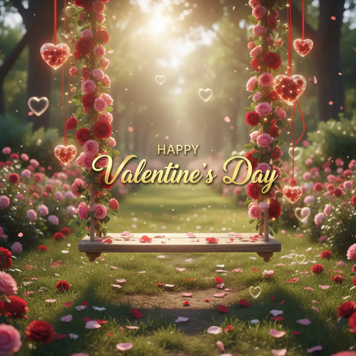 Free Download Happy Valentines Day Ai Generated Luxury Romantic Background - High Quality Happy Valentines Day Background